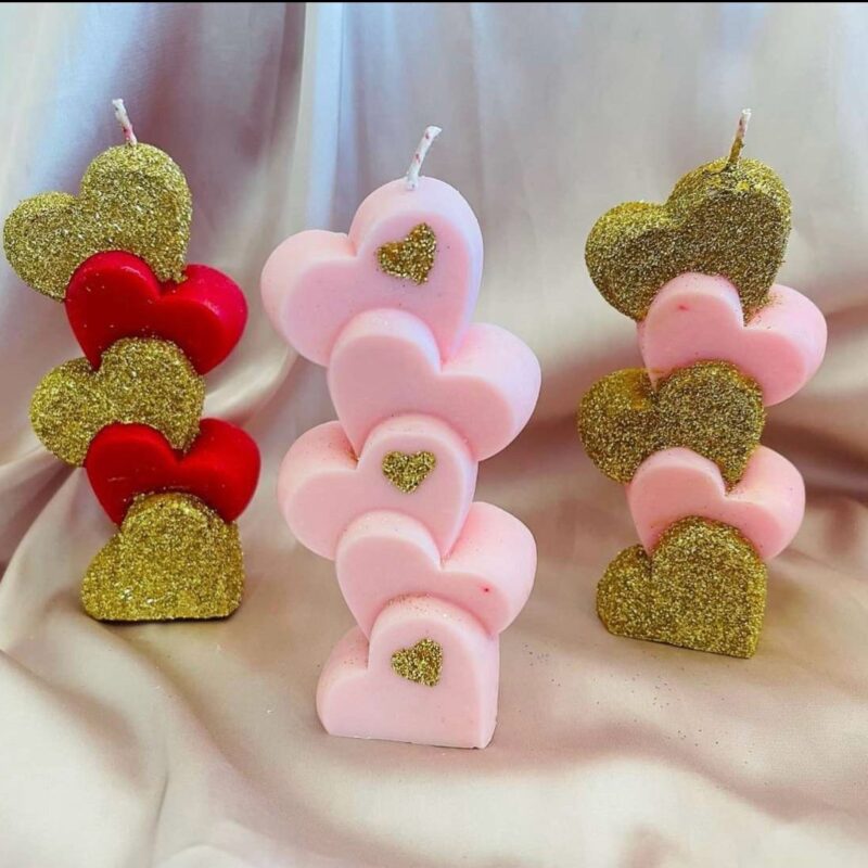 Corazones irregulares vela o candela