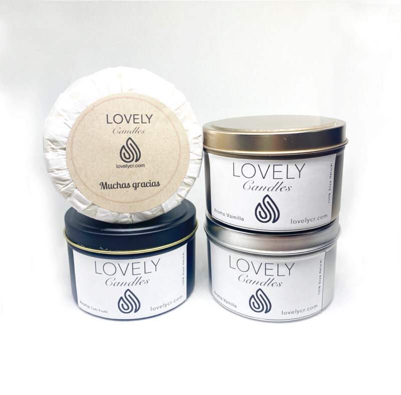 Vela aromatica   de Soya en envase aluminio con tapa