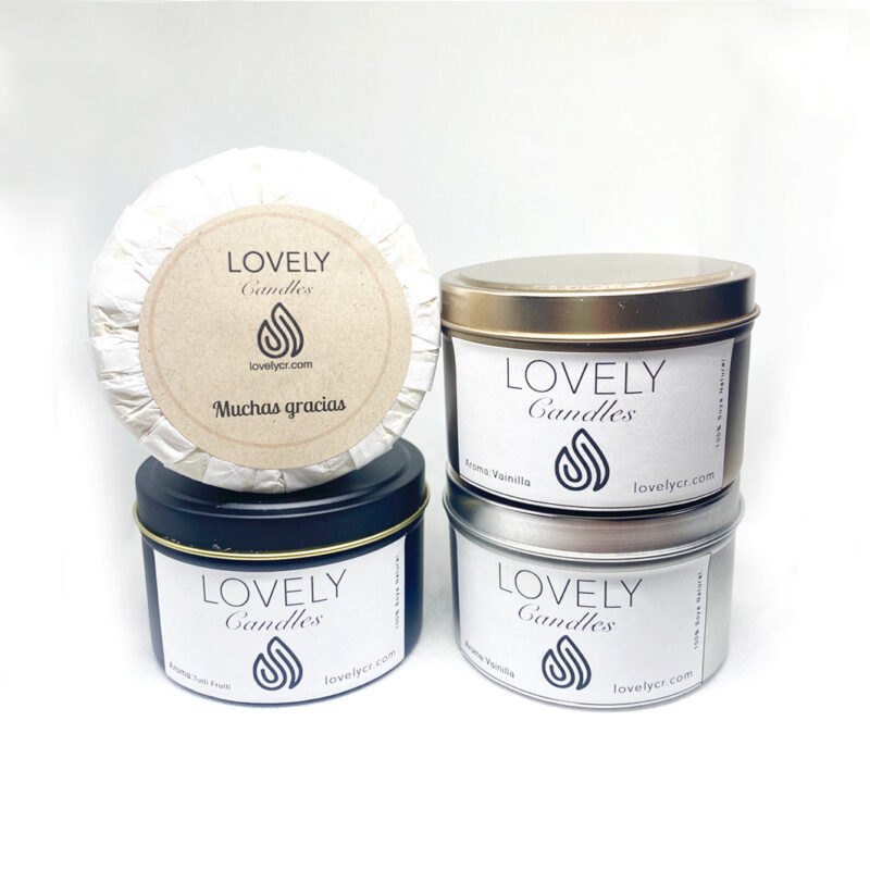 Vela aromatica   de Soya en envase aluminio con tapa