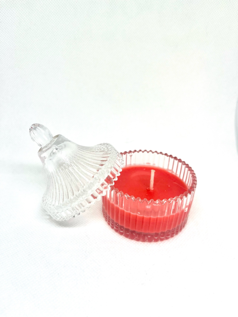 Vela  candela joyero de vidrio soya