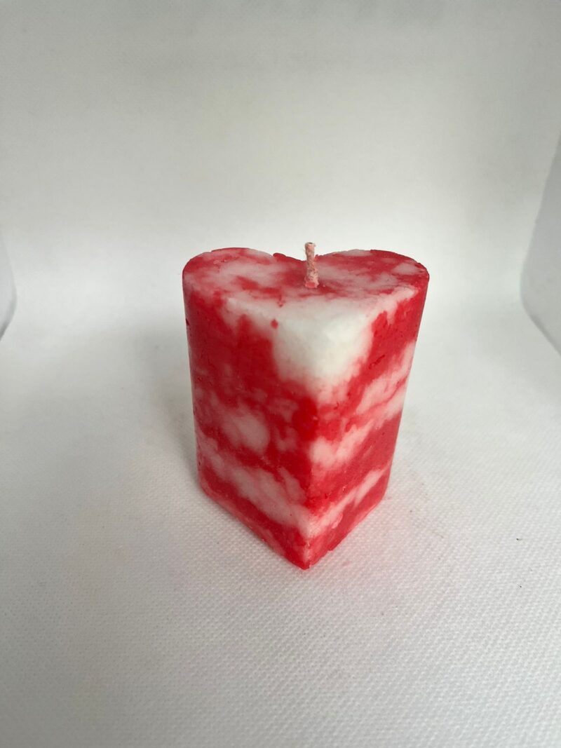 Corazón marmoleado, vela o candela de Parafina