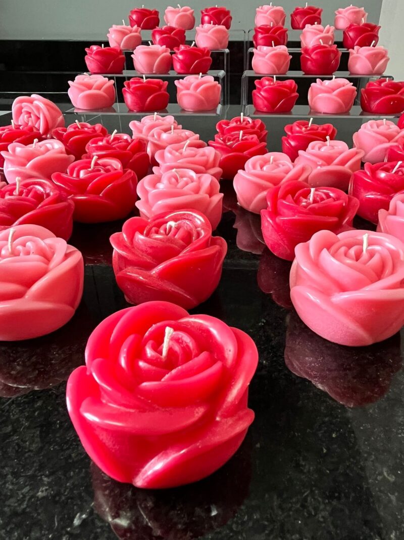 Rosa pequeña vela o candela de parafina - Image 2