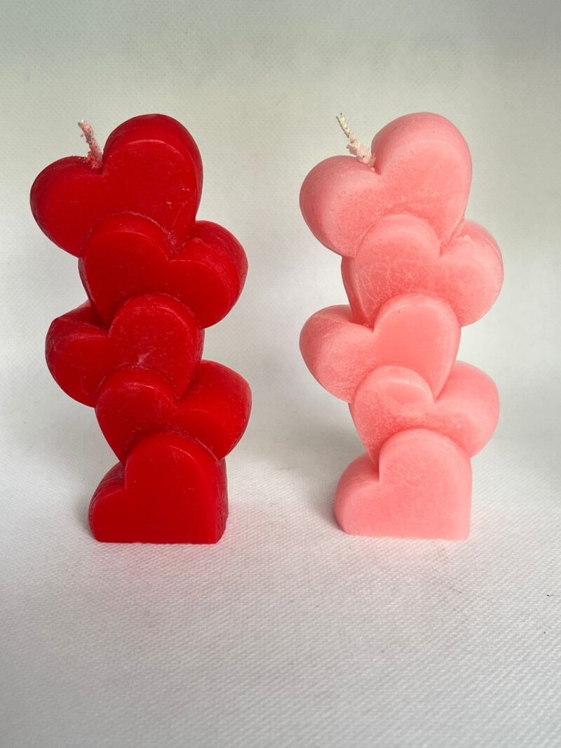 Corazones irregulares vela o candela de parafina