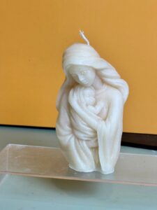 Virgen con Jesús vela o candela