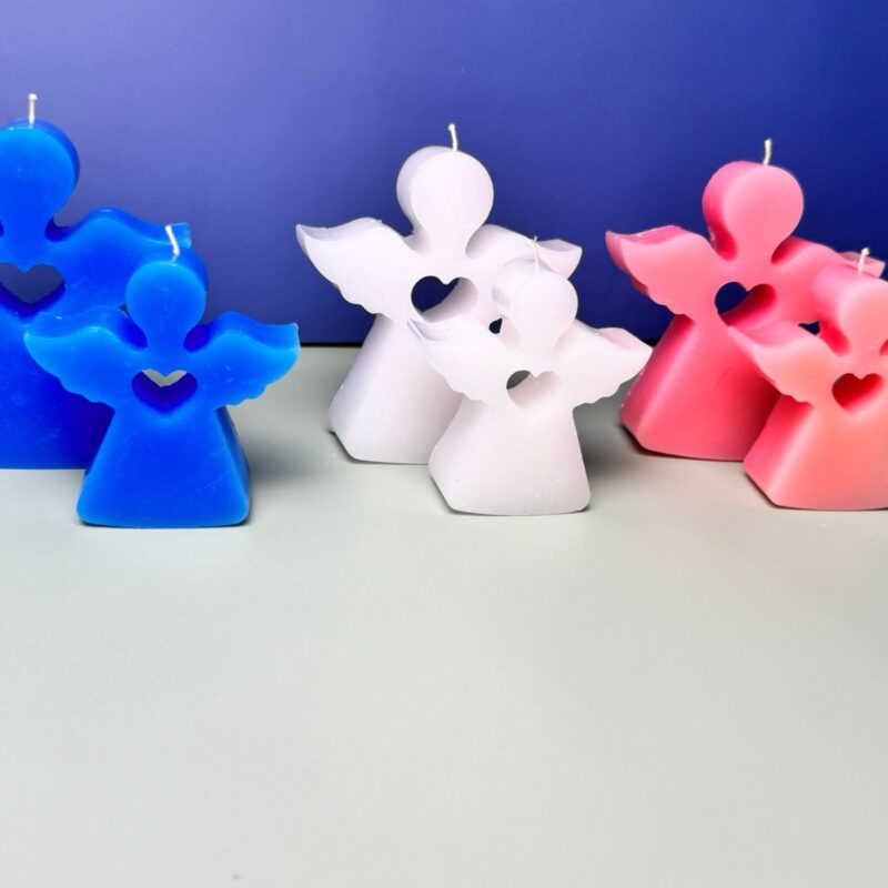 Ángel grande con corazón, vela o candela